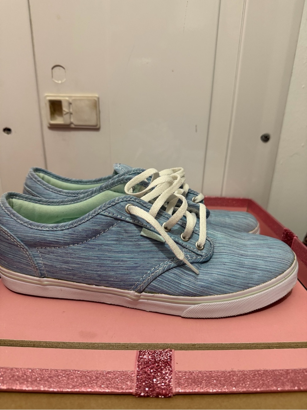 Vans Light Blue Canvas Low-Top Sneakers